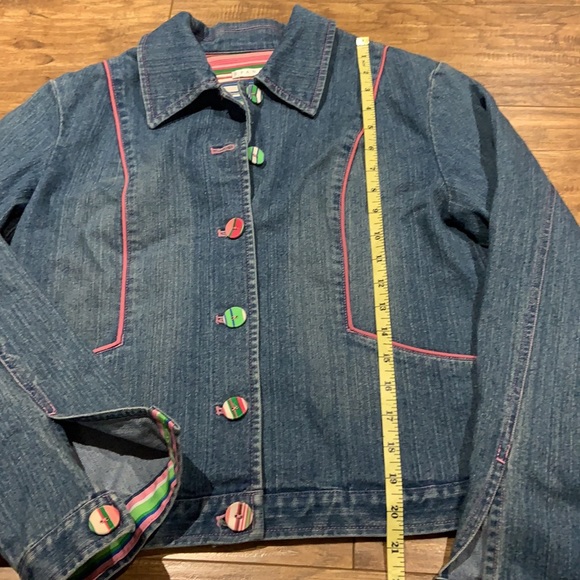 SPANNER jean jacket with pink trim and striped buttons - Picture 7 of 10